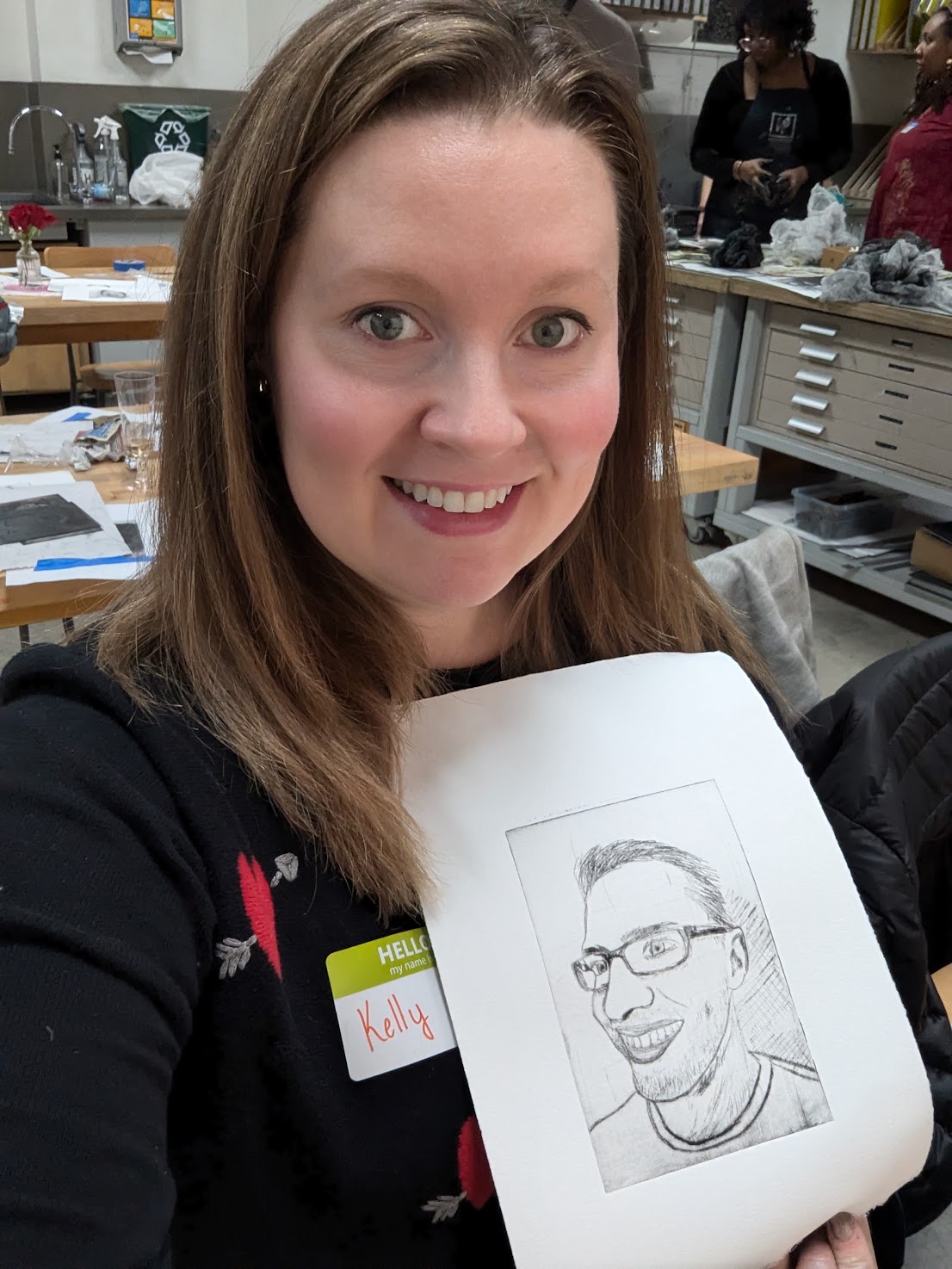 Me a couple of years ago holding a portrait I printed of my husband